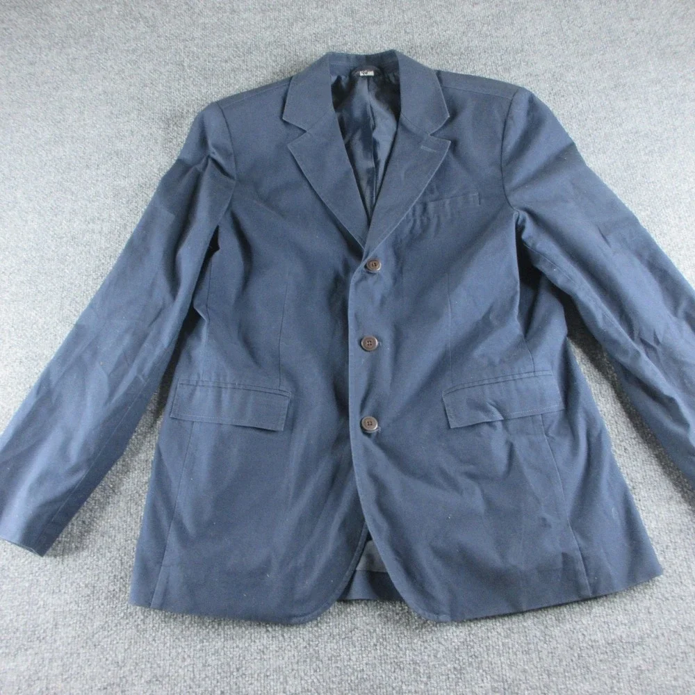 L.L. Bean Blazer Mens 42 Blue Cotton Sport Coat 3 Button Utility Jacket